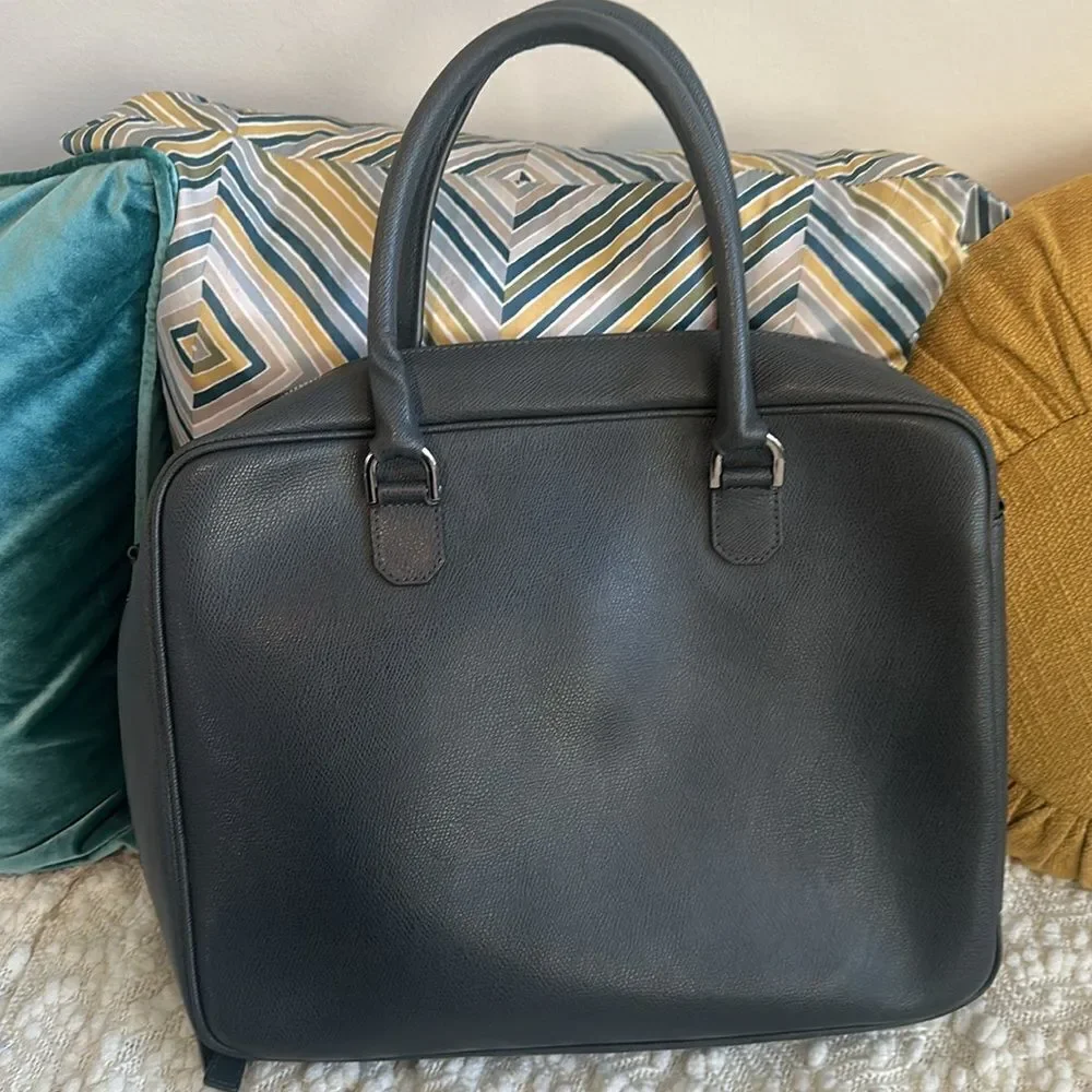 Furla Leather Business Bag Briefcase Blue (unisex)